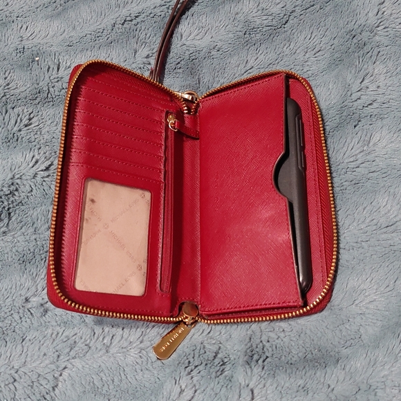 MICHAEL KORS NOUVEAU FLORAL PHONE WALLET MULBERRY - Picture 5 of 6